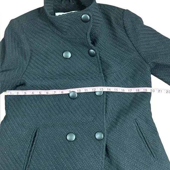 Jessica Simpson Black Wool Blend Double Breasted Coat Size L - Picture 6 of 9